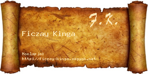 Ficzay Kinga névjegykártya